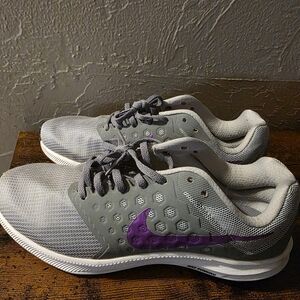 Gray and Purple Nike Running Shoes